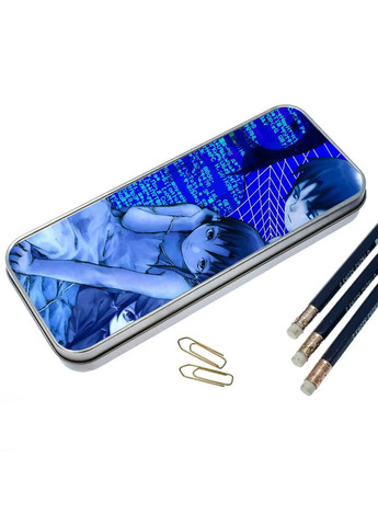 Пенал шкільний для хлопчика та дівчинки металевий Аніме Експерименти Лейн #004 7*18 см Silver No Brand (309159860)