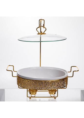 Марміт порцеляновий настільний овальний 2 л на підставці YL-75 Yiwu (370675479)