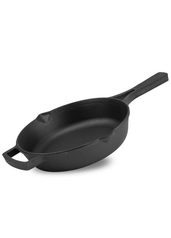 Сковорода чавунна 26 см з литою ручкою та чавунною кришкою Brizoll (322732475)