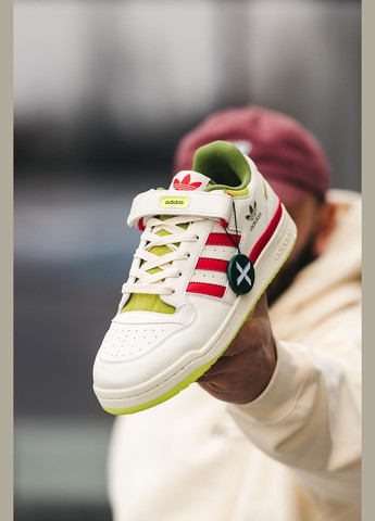 Белые демисезонные кроссовки мужские adidas Forum x The Grinch