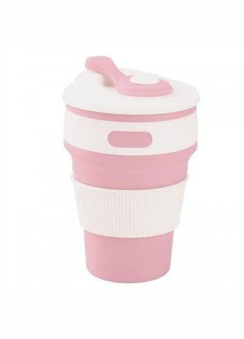 Складывающаяся силиконовая чашка Collapsible. Розовая No Brand (337347215)
