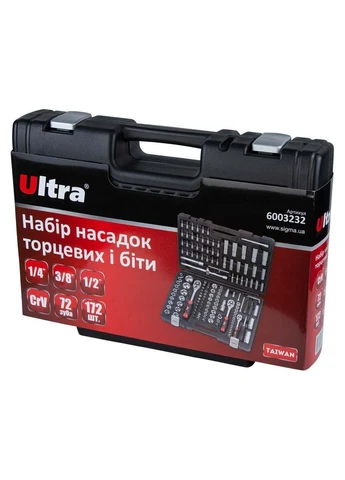 Набор насадок торцевых и биты 1/4", 3/8", 1/2" 172 шт CrV Taiwan (6003232) Ultra (299313160)
