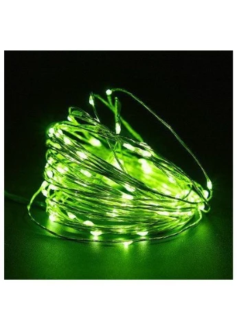 Гирлянда Роса 20 м на медном проводе, Батарейки, USB, 200 LED, зеленая No Brand (368150440)