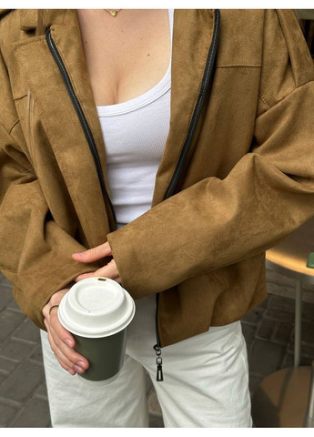 Стильный бомбер из замши Luna (361997110)