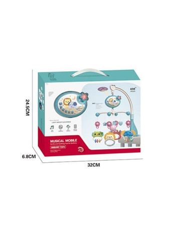 Музичний проектор карусель-мобіль-нічник з пультом та підвісними елементами Червоний (698-84-85) No Brand (350936080)