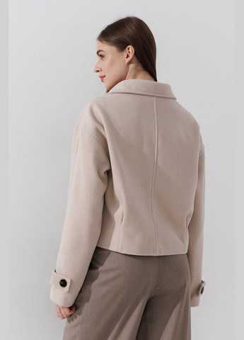 Молочное демисезонное Пальто однотонное женское 5288 Молочный shop (2000990886569) On me