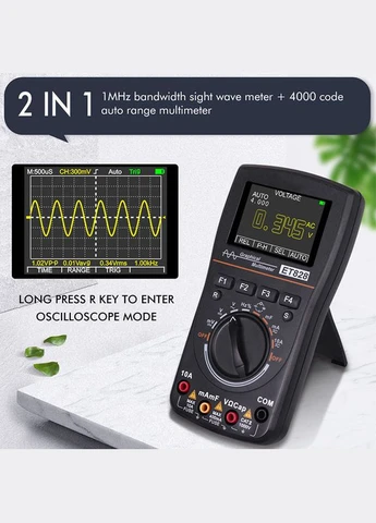 Мультиметр с осцилографом автоматический JUNTEK ET828, 2.5Msps, LCD 240x320, щупы и чехол в комплекте Новинка! ACV (363857996)