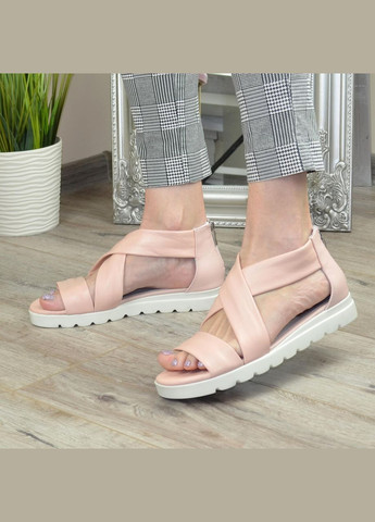 Шкіряні жіночі босоніжкималки, колір пудра. 39 розмір Vasha para (303931707)