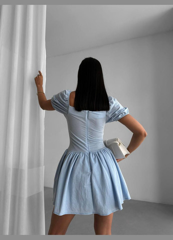 Комбинезон No Brand комбинезон-шорты однотонный голубой повседневный, кэжуал трикотаж