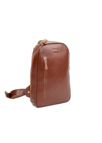 Сумка чоловіча через плече шкіряна слінг Chest bag світло-коричнева The Wings (302007254)