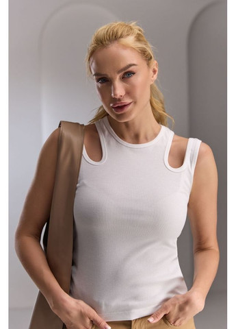 Топ з вирізами 1783 Білий Triko Bakh (368651455)