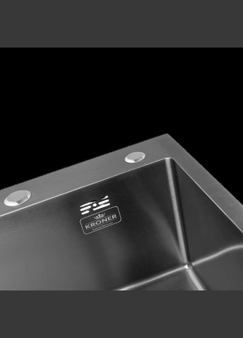 Комплект кухонной мойки KRP Schwarze - 50х50HM PVD Kroner (336935244)