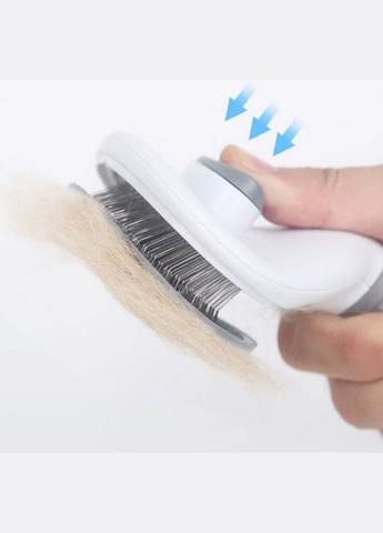 Щетка пуходерка для вычесывания шерсти котов, собак самоочищающаяся 20х10см Verke (297869138)