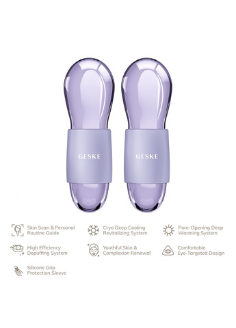 Подвійний масажер для очей Cool&Warm Duo Eye Massager 7в1 purple GESKE (341526238)