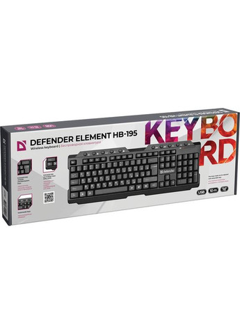 Бездротова клавіатура Element HB-195 UKR Black (45189) Defender (323127781)