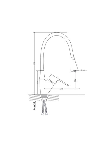 Смеситель для кухни Tani с гибким изливом (k40) LDTAN008F3WCR37037 White/Chrome LIDZ 008F3 (324250447)