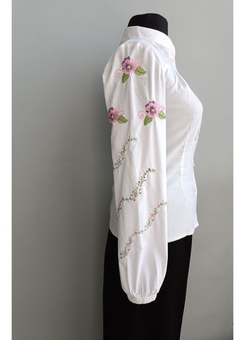 Белая женская блузка с вышивкой 2 Льва (354830325)