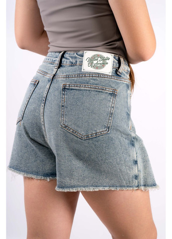 Голубая кэжуал юбка-шорты женские 2037 голубая 346284 Fashion