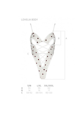 Эротический боди с рисунком LOVELIA BODY white - CherryLove Passion белый полиэстер, полиамид, эластан