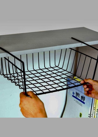 Полиця навісний кошик підвісний на полицю метал чорна 30 х 24.5 х 14 см No Brand (315632857)