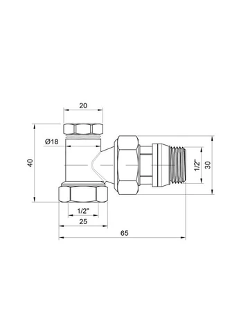 Кран радіаторний Base 1/2" ВЗ з антипротіканням кутовий SD229W15 Thermo Alliance (397568877)