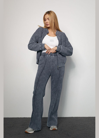 Утеплений спортивний костюм з бомбером та штанами в техніці тай-дай Liton (296909117)