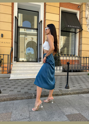 Морской волны женская шелковая юбка Fashion Girl