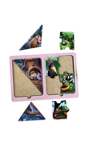 Дерев'яний пазл-вкладиш "Ворони та сови" (ПСД187) PSD187 в рамці Ubumblebees (302010165)