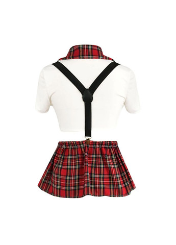 Еротичний спокусливий костюм жіночий для рольових ігор блуза спідниця з підтяжками No Brand Студентка (328925759)