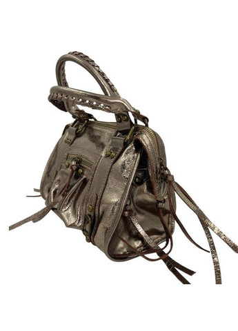 Сумка женская кожаная коричневая серебристая маленькая 6828801942 Felicita (369163264)