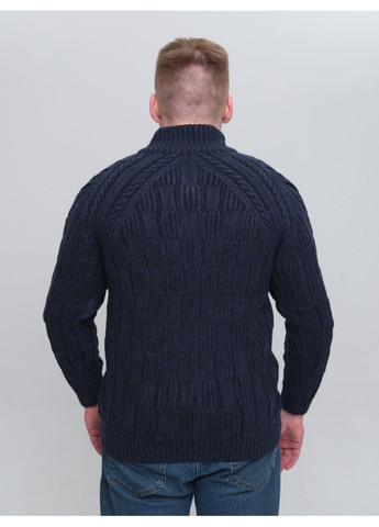 Темно-синий зимний свитер мужской темно-синий шерстяной горло на молнии Pulltonic Пряма
