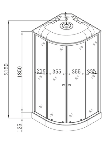 Душевая кабина без гидромассажа STRONG SB02-90x90x215-FB SATIN с низким поддоном Mixxus (392431343)