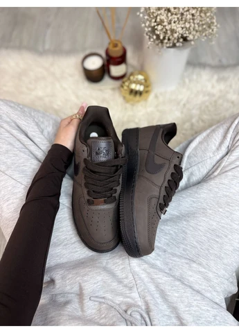 КРОСІВКИ ЖІНОЧІ NIKE FORCE LOW CLASSIC BROWN PREMIUM НАЙК АІР ФОРС КОРИЧНЕВІ No Brand коричневі демісезони (391940107)