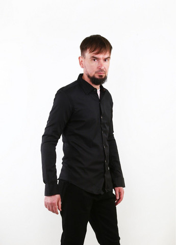 Черная рубашка однотонная Mtp