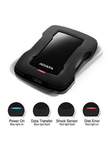Жесткий переносной диск HD330 DashDrive Durable 5 TB USB 3.1 (AHD3305TU31-CBK) ADATA (315466175)