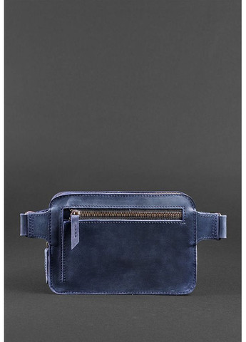 Кожаная поясная сумка Dropbag Mini синяя BlankNote поясна сумка (348359355)
