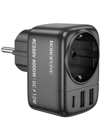 Сетевой адаптер BAC14 Wide 12W 2xUSB Type-C с розеткой Borofone (365820560)