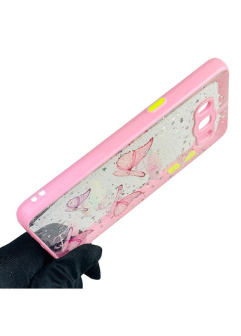 Чехол для Galaxy J5 2016 (SM-J510H) с блёстками с бабочками на самсунг г5 2016 розовый Samsung (366389444)