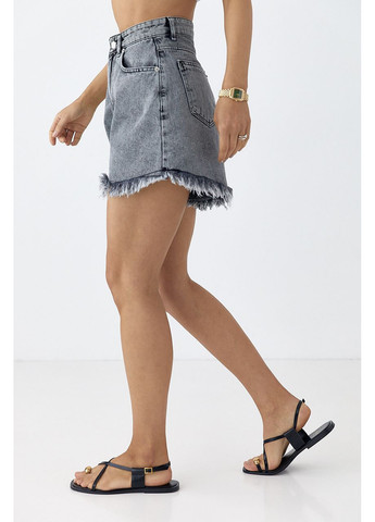 Джинсові шорти з бахромою Lurex (330357657)