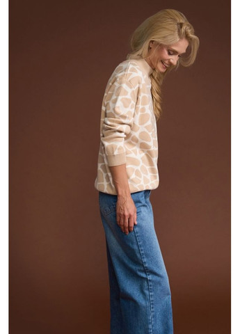 Молочный демисезонный джемпер жираф из хлопка и вискозы (2858) Triko Bakh