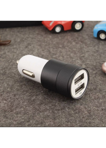 Автомобильное зарядное устройство адаптер Power 2.1 A зарядка на два порта бело-черного цвета China (366874661)