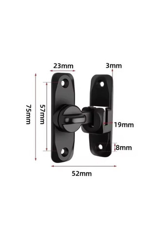 Шпінгалет засув дверний накладний 90 і 180 градусів. Срібний No Brand (366818019)