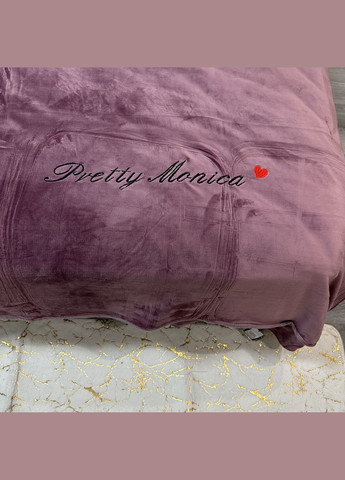 Велюровый теплый комплект постельного белья евро размера фиолетового цвета No Brand (315720953)