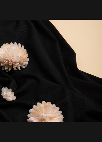 Ткань трикотаж для одежды Рубчик 260 г/м2, черная трикотажная ткань. IDEIA (298344535)