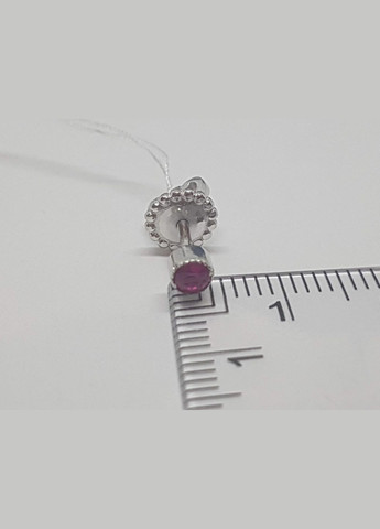 Срібні пуссети з фіанітами. 28403Р ЗЕЛ рожевий Лазурит (292735735)