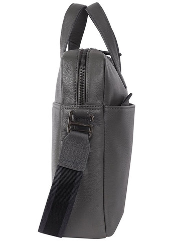 Сумка портфель через плечо для мужчин из натуральной кожи для документов А4 для ноутбука Серый 40612 Brampton London (361660314)