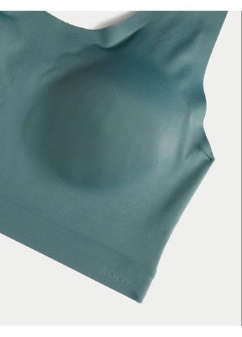 Сіро-зелений топ безшовний бюстгальтер топ Marks & Spencer без кісточок поліамід, еластан