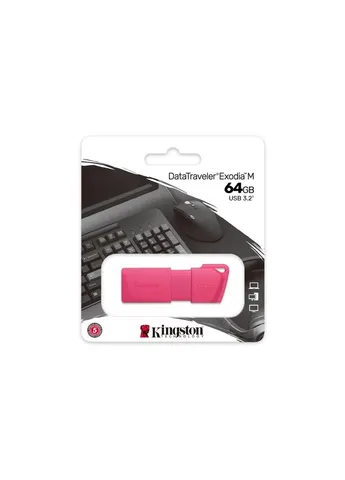 USB флеш накопичувач 64GB DataTraveler Exodia M Pink USB 3.2 Gen 1 (KC-U2L64-7LN) Kingston (396465873)