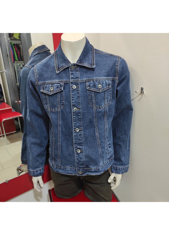 Синя демісезонна куртка джинсова чоловіча класична укорочена піджак синя No Brand