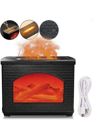 Зволожувач повітря нічник міні Камін з ефектом полум'я Humidifier 270мл та світлодіодним підсвічуванням USB Good Idea (363834567)